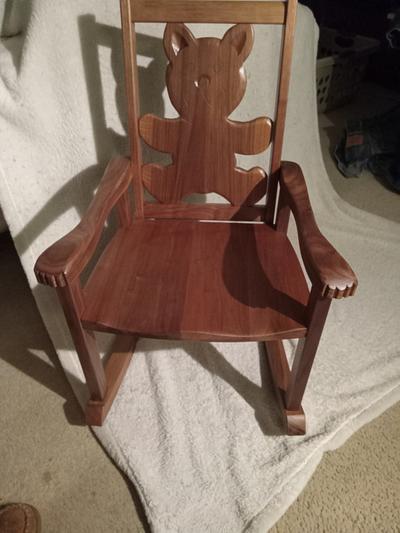 Teddy bear child rocking chair ( walnut) - Project by Doug Scott, Time to Woodwork