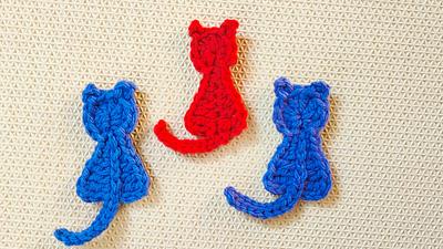 Crochet Cat Applique with Starting Chains - Project by rajiscrafthobby