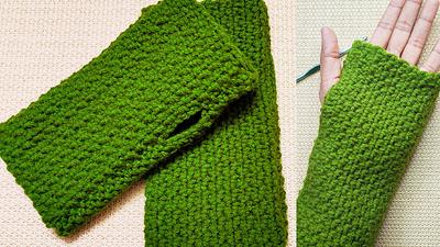 Easiest No Fuss Crochet Fingerless Gloves - Project by rajiscrafthobby