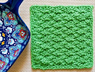 Easy Closed Shell Crochet Dishcloth Pattern - Project by rajiscrafthobby
