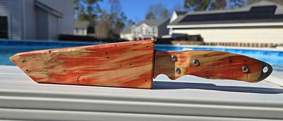 Wooden Knife scales with matching sheath - Project by Boxer