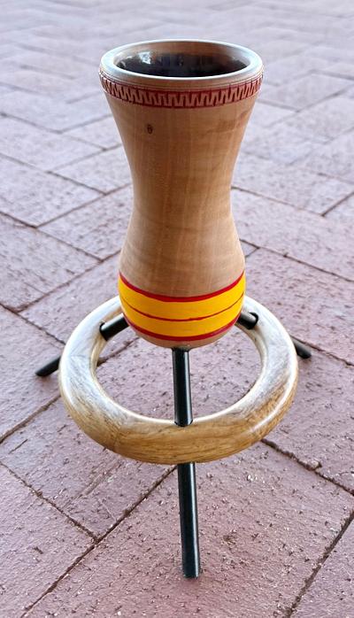 Bradford pear vase with live oak halo base - Project by Dave Polaschek