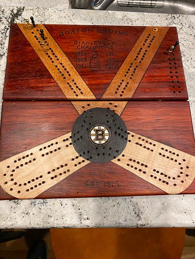 Boston Bruins Tribute Cribbage Board - Project by Alan Sateriale