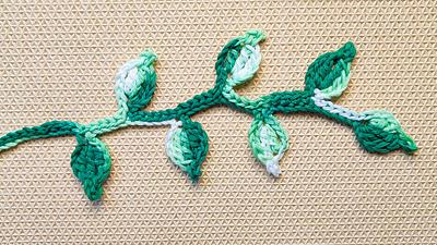 Easy Crochet Leaf Branch - Project by rajiscrafthobby