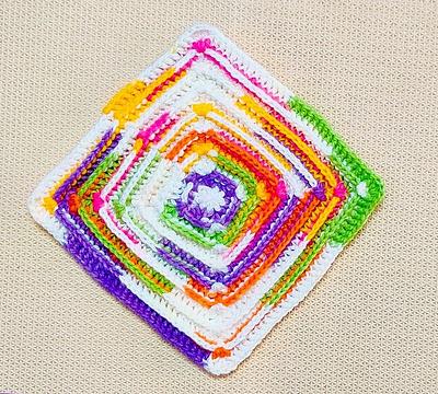 Raised Square Crochet Blanket Motif - Project by rajiscrafthobby