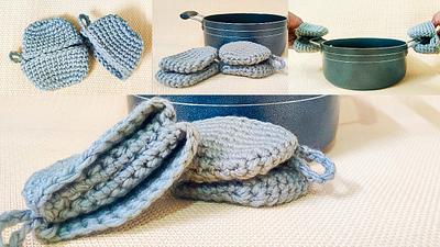 Crochet Potholder Pinch Mitts  - Project by rajiscrafthobby
