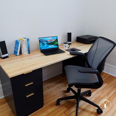 Solid Wood Cabinet Desk - Project by Marie from DIY Montreal