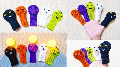 Summoning The Crochet Halloween Buddies - Crochet Finger Puppets - Project by rajiscrafthobby