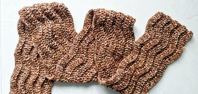 Easy Crochet Textured Ripple Tweed Scarf - Project by rajiscrafthobby