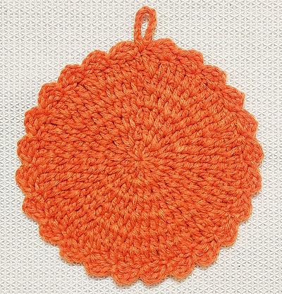 How to Crochet Pumpkin Potholder  - Project by rajiscrafthobby