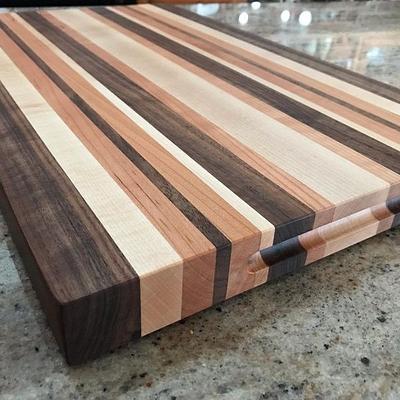  Large Walnut, Maple and Cherry cutting board - Project by Scott