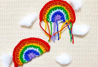How To Make a Super Easy Crochet Rainbow Applique - Project by rajiscrafthobby