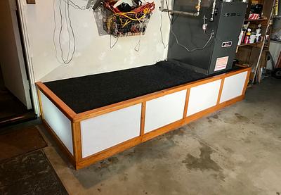 HVAC Air Return Box Restoration with recycled wood and cull fiber glass 4’ x 8’ panel - Project by James McIntyre