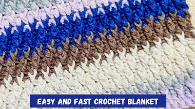 Fast and Easy Crochet Blanket with Alpine Stitch - Project by rajiscrafthobby