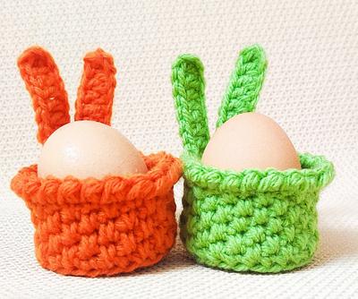 Crochet Mini Easter Egg Bunny Basket - Project by rajiscrafthobby