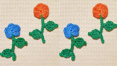 Simple Crochet Flower Branch Stem - Project by rajiscrafthobby