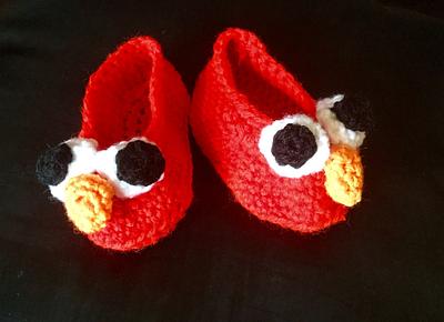 Elmo Baby Bootees  - Project by Rebecca Taylor