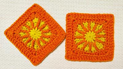 How To Make A Easy Sunshine Crochet Square Block - Project by rajiscrafthobby