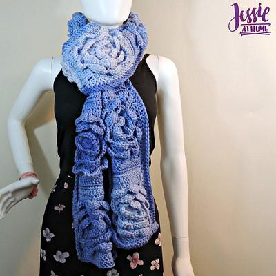 Flower Granny Square Bloom Crochet Scarf - Project by JessieAtHome