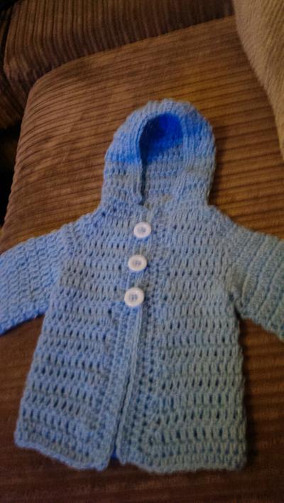 baby blue hoodie cardi  - Project by maggie craig