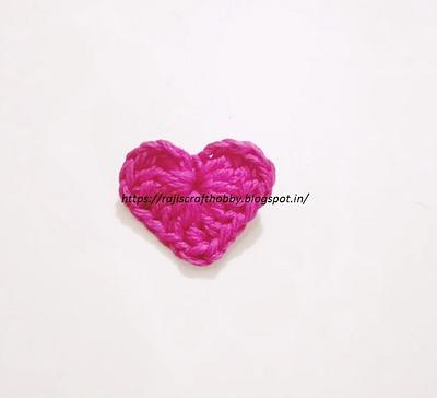 Small Crochet Heart Applique - Project by rajiscrafthobby