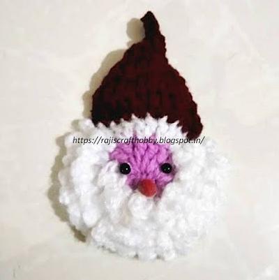 Crochet Santa Ornament - Project by rajiscrafthobby