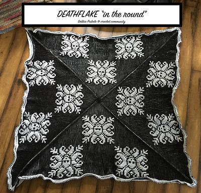 Deathflake - Tunisian Afghan in the round - Project by MsDebbieP