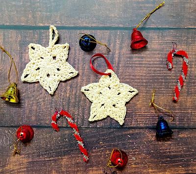 Two Round Easy Crochet Christmas Star Ornament - Project by rajiscrafthobby