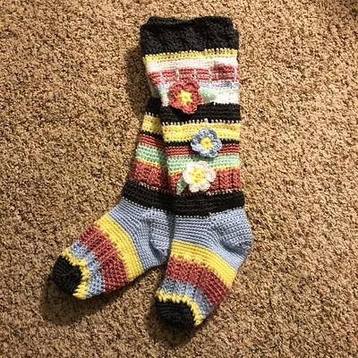 Crocheted Knee High Socks - Project by Shirley