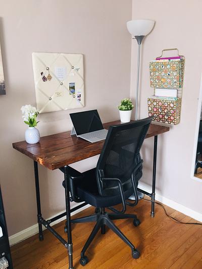 Wood Pipe Desk  - Project by Emily