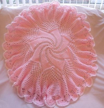 Baby pink Windmill shawl - Project by Catherine 