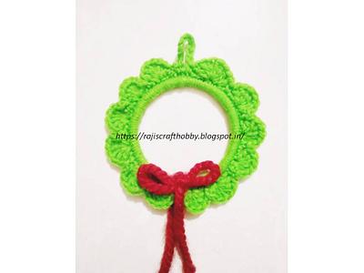 Easy DIY Crochet Wreath Ornament - Project by rajiscrafthobby