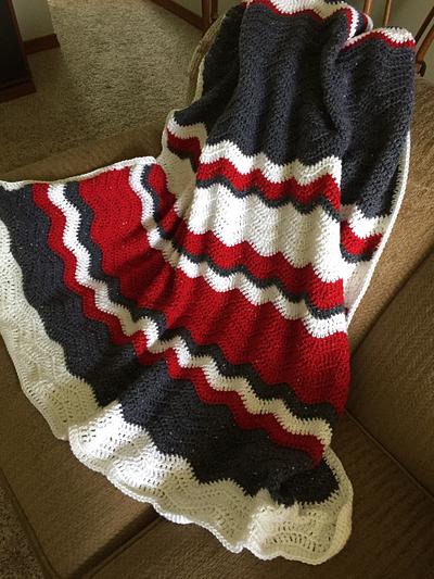 Crocheted OSU baby ripple blanket - Project by Shirley