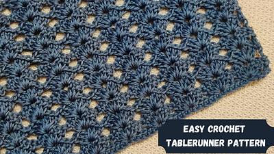 Easy Crochet Table Runner Pattern with Shell Stitch - Project by rajiscrafthobby