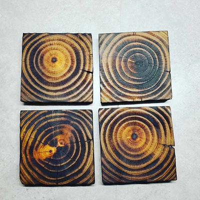 Shou sugi ban end grain coasters - Project by Hilltop woodworking 