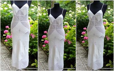 White Crochet Coverup Dress,Syra Crochet Maxi Dress, Crochet Beach Dress, Summer Crochet Dress - Project by etelina