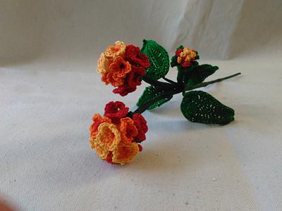 Citrus Blend Lantana Camara Crochet Flower - Project by Flawless Crochet Flowers