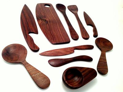 Complete set of my Black Walnut Utensils - Project by Justsimplywood 