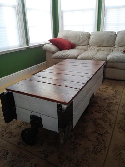 Factory Cart Coffee Table Hope Chest  - Project by Justin 