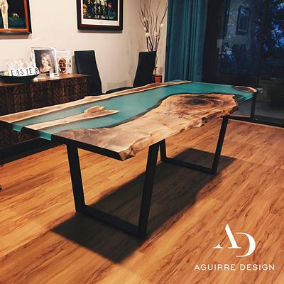 Teal Walnut Table - Project by Harold Aguirre