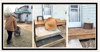 New Log Seats for our Deck - Project by MsDebbieP