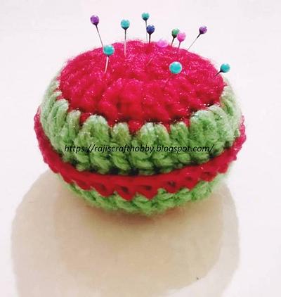 Yummy Watermelon Pincushion - Project by rajiscrafthobby