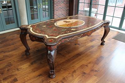 Dining Table with Carving & Marquetry - Project by Dennis Zongker 