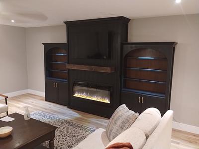 Built-in Entertainment Center with Bookshelves  - Project by Clayton James Woodworks 