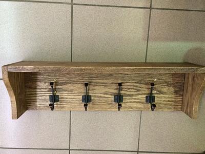 Oak coat rack/shelf - Project by Rosebud613