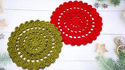 How to Make Easy Crochet Christmas Placemats - Project by rajiscrafthobby