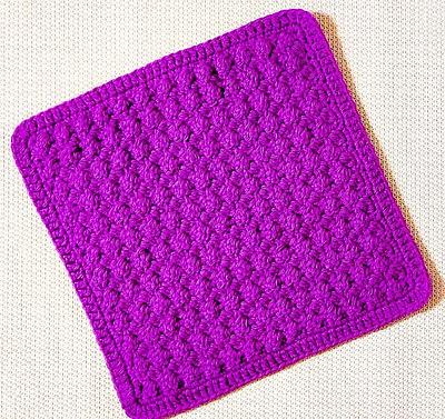 Textured Crochet Square Potholder - Project by rajiscrafthobby