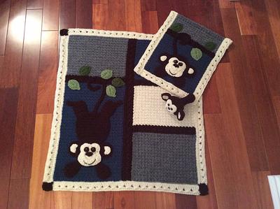 My Lil Monkey Blanket Set  - Project by Lisa