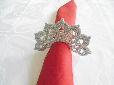 Wedding Decoration Set,  Silver Crochet Napkin Holder, Wedding Table Décor, Wedding Ceremony - Project by etelina
