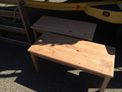 2 cedar benches - Project by Rosebud613